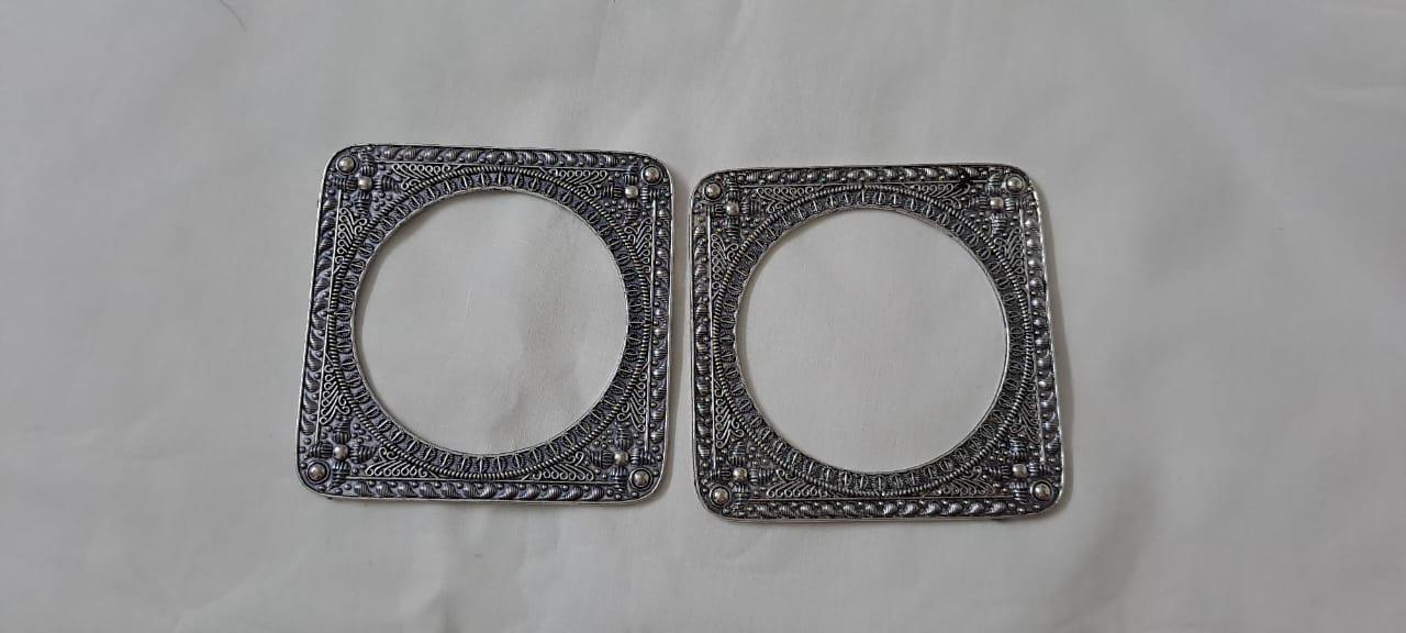 Traditional silver oxidised bangles