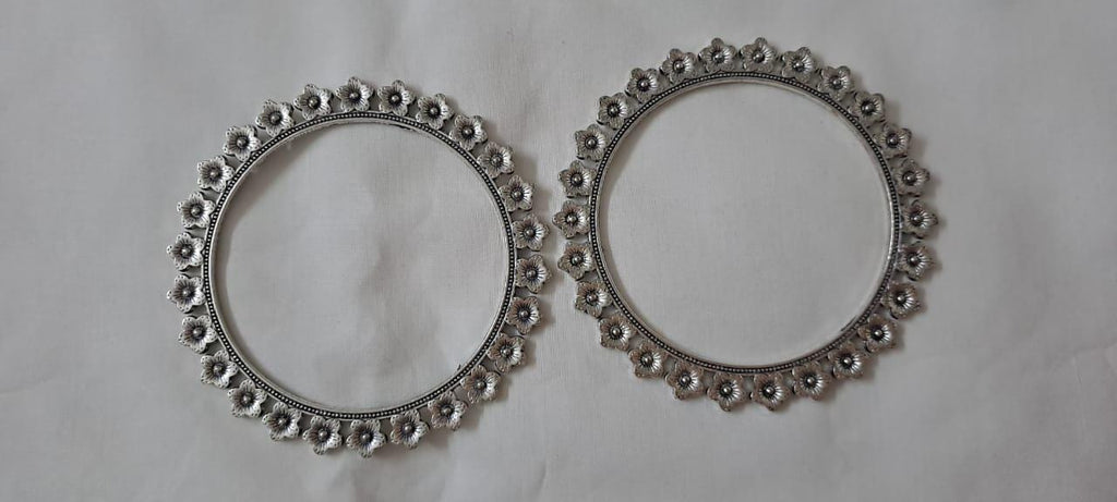 Traditional silver oxidised bangles