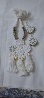 Stunning handmade Kutch Glass work necklace with matching glass work earrings