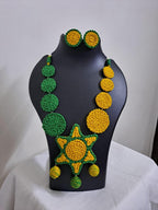 Handmade crochet jewellery set with matching earrings