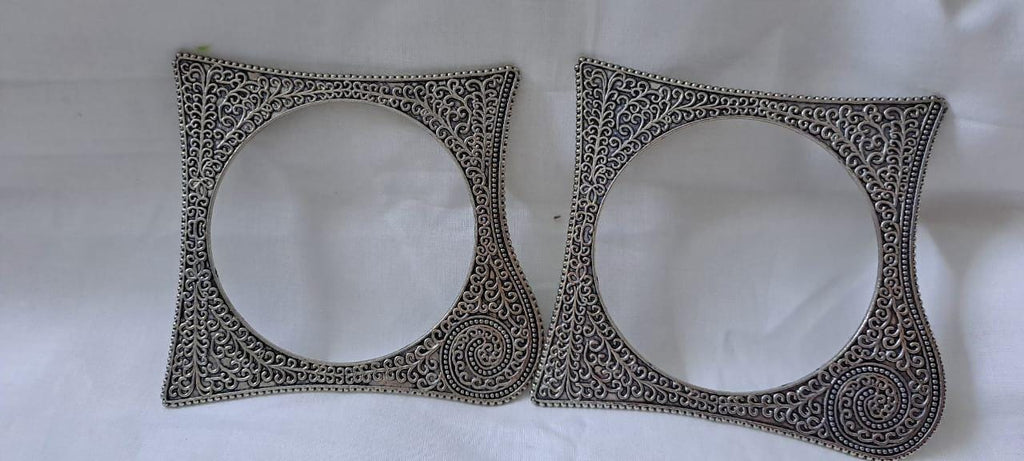 Traditional silver oxidised bangles