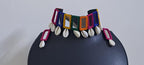 Handmade Kutch Glass work choker necklace with glass work earrings