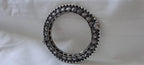 Silver oxidised bracelet/kada