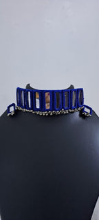 Kutchwork glasswork necklace set with matching earrings
