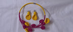 Exclusive hasuli necklace set with attractive flowers n matching earrings