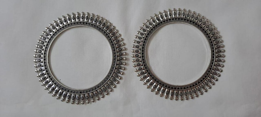 Traditional silver oxidised bangles