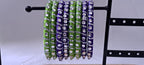 Purple and Green colour traditional kundan n gotta patti bangles with zari box  (set of 8 bangles)