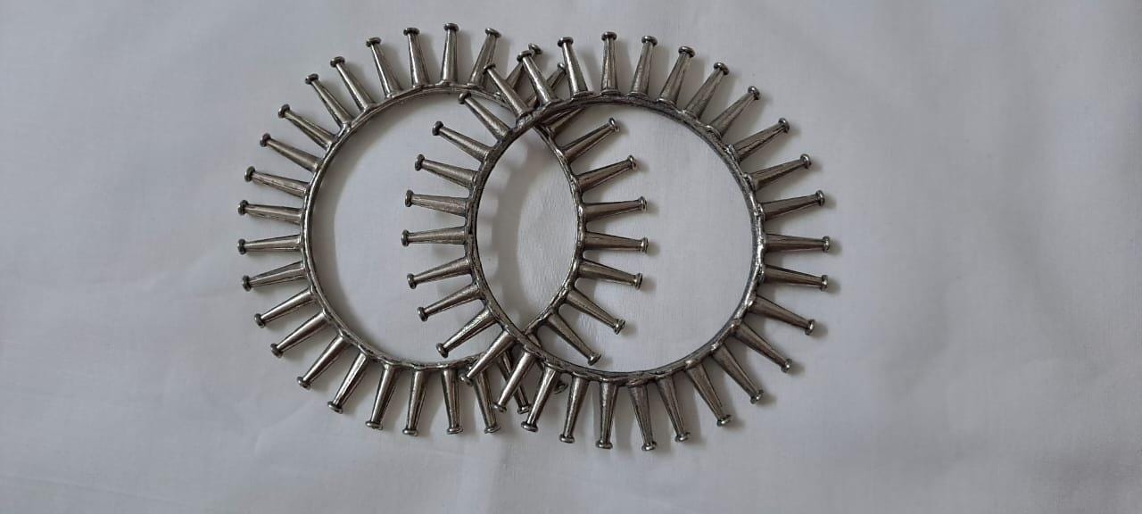 Traditional silver oxidised bangles