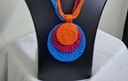 Handmade crochet necklace set with matching earrings