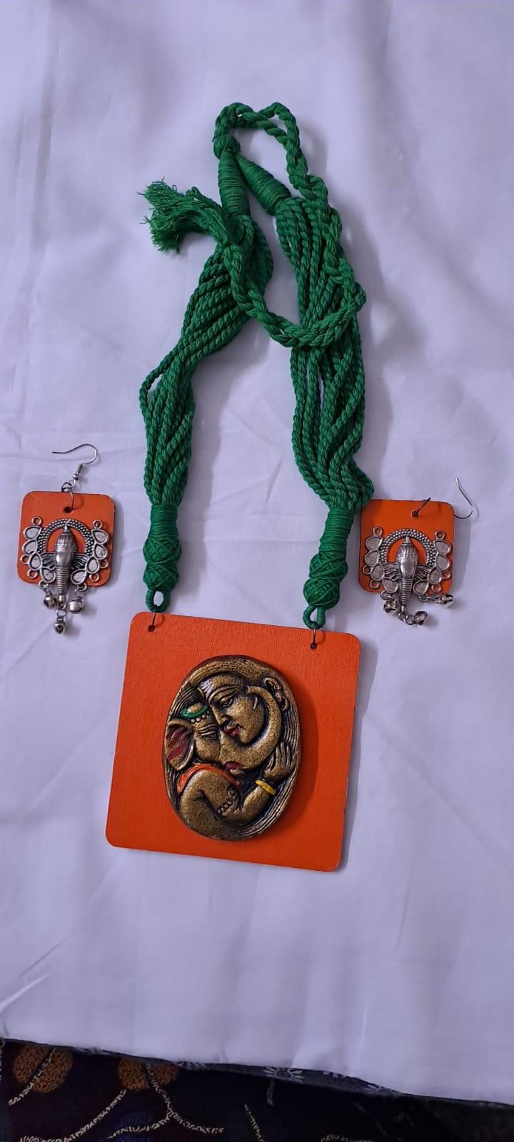Terracotta Ganesha n Parvati necklace set