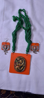 Terracotta Ganesha n Parvati necklace set
