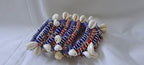 Red and blue colour traditional zari thread and kori bangles (set of 10 bangles)