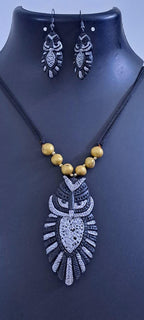 Terracotta owl pendant necklace