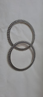 Traditional silver oxidised bangles