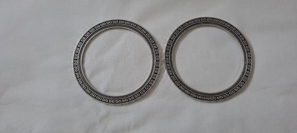 Traditional silver oxidised bangles