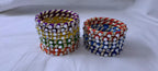 Multi colour traditional zari thread bangles with kundan (set of 14 bangles)