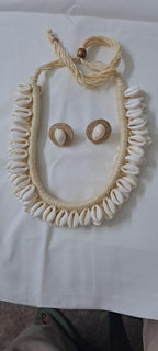 Exclusive jute n shell necklace and matching earrings