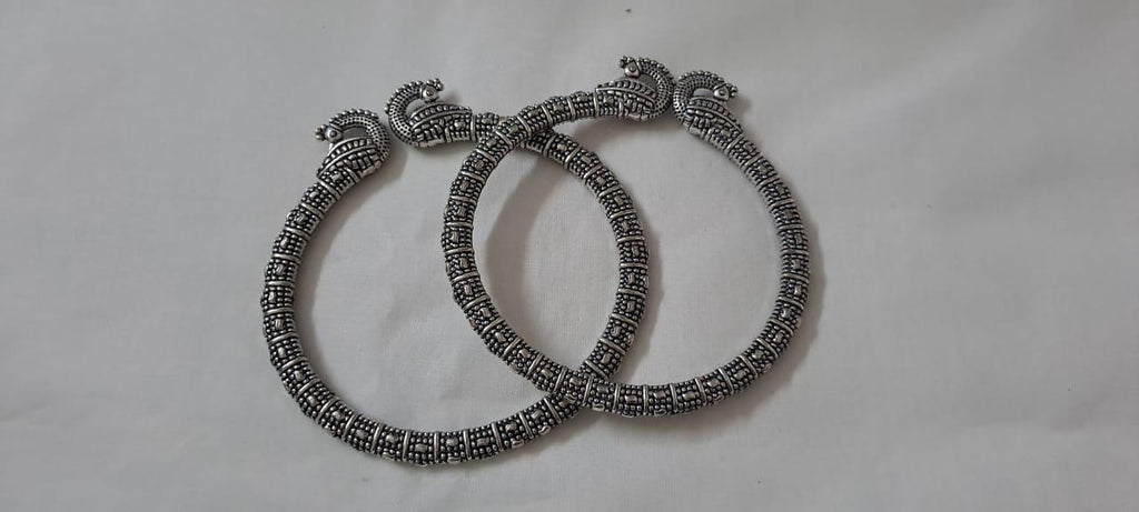 Traditional silver oxidised bangles
