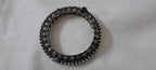 Silver oxidised bracelet/kada