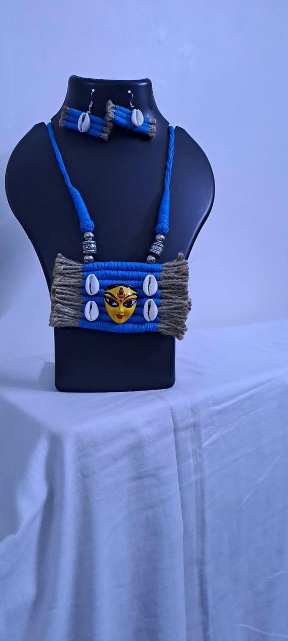 Handmade Jewellery with Terracotta Durga Pendant
