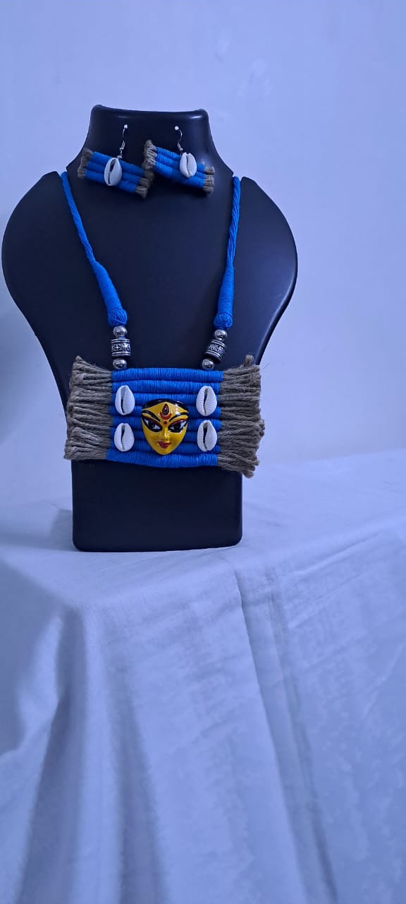 Handmade Jewellery with Terracotta Durga Pendant