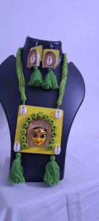 Handmade Jewellery with Terracotta Durga Pendant