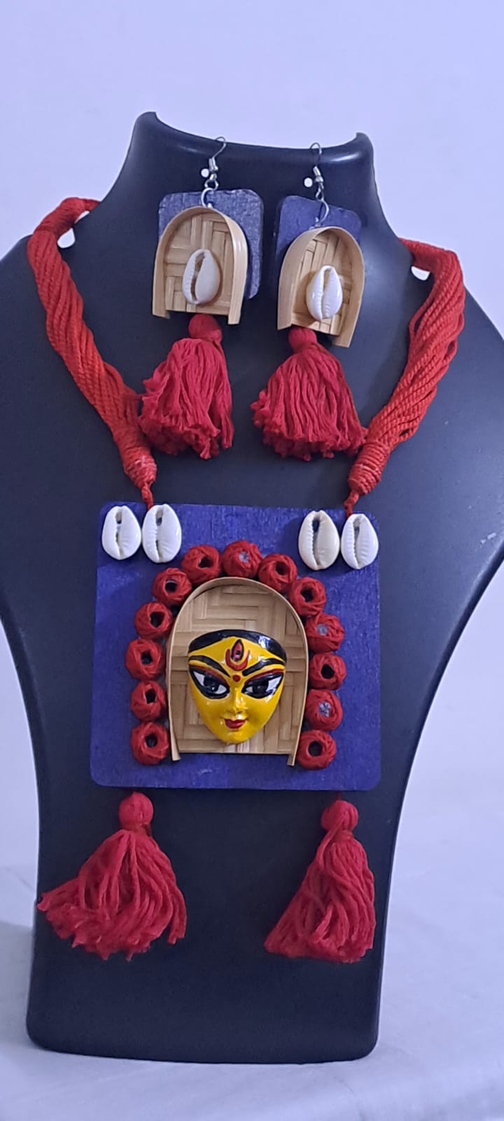 Handmade Jewellery with Terracotta Durga Pendant