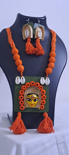 Handmade Jewellery with Terracotta Durga Pendant