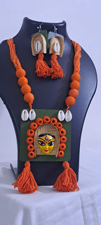 Handmade Jewellery with Terracotta Durga Pendant
