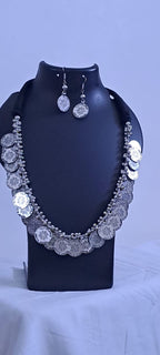 Long Silver Oxidised Jewellery Set