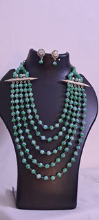 Multilayered Glass Beads Jewellery Set