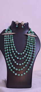 Multilayered Glass Beads Jewellery Set