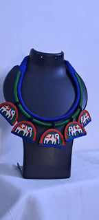 Handmade Thread Necklace with Elephant Pendants