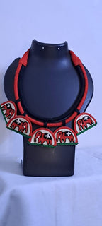 Handmade Thread Necklace with Elephant Pendants