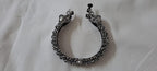 Silver oxidised bracelet/kada