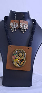Terracotta Ganesha n Parvati necklace set
