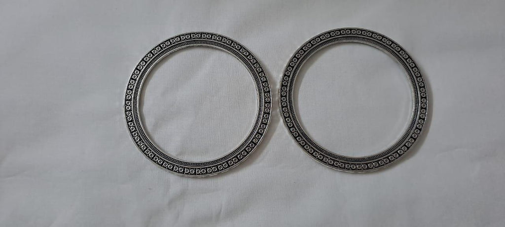 Traditional silver oxidised bangles
