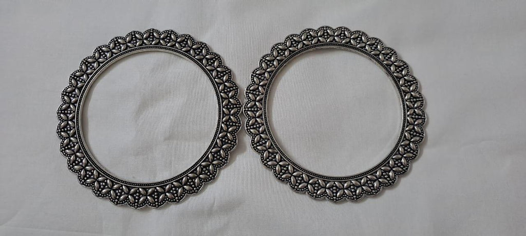 Traditional silver oxidised bangles