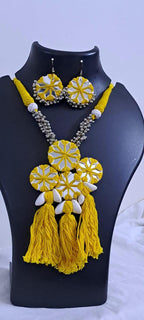 Stunning handmade Kutch Glass work necklace with matching glass work earrings