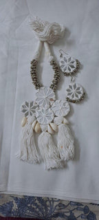 Stunning handmade Kutch Glass work necklace with matching glass work earrings
