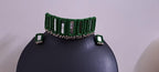 Kutchwork glasswork necklace set with matching earrings