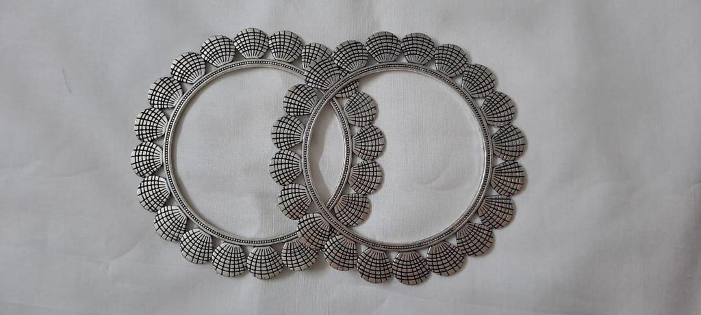 Traditional silver oxidised bangles
