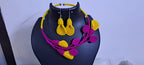Exclusive hasuli necklace set with attractive flowers n matching earrings