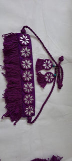 Handmade Kutch Glass work choker necklace with glass work earrings
