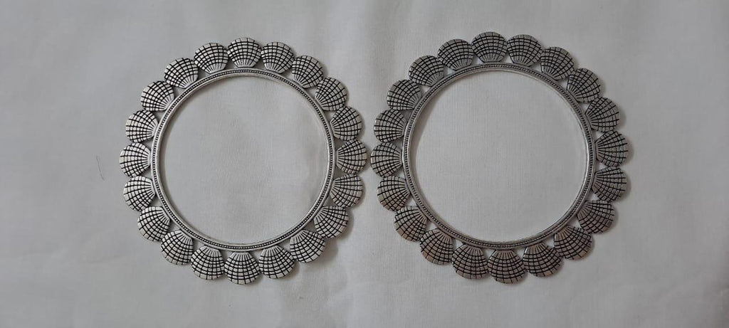 Traditional silver oxidised bangles