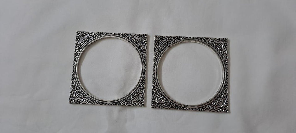 Traditional silver oxidised bangles