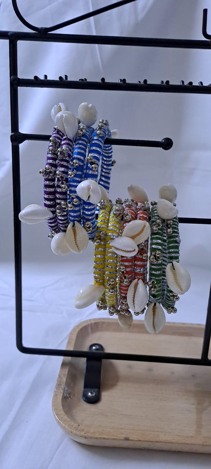 Multi colour traditional zari thread and kori bangles (set of 10 bangles)