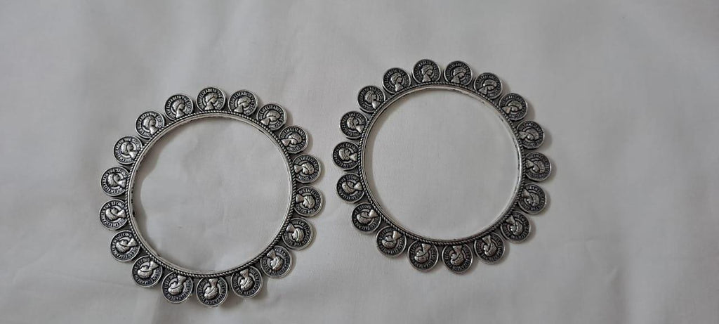 Traditional silver oxidised bangles