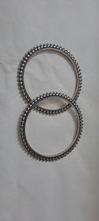 Traditional silver oxidised bangles