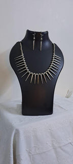 Combo offer for silver  and golden oxidised necklace set with matching earrings.